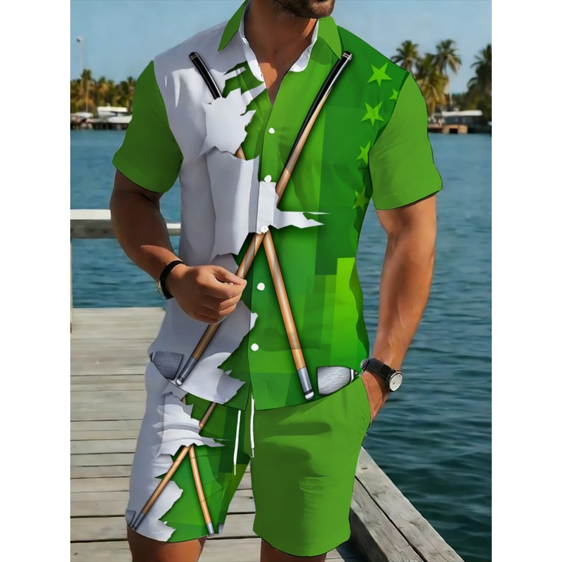 Embellish Knit - Conjunto Masculino Leve Casual Verde e
