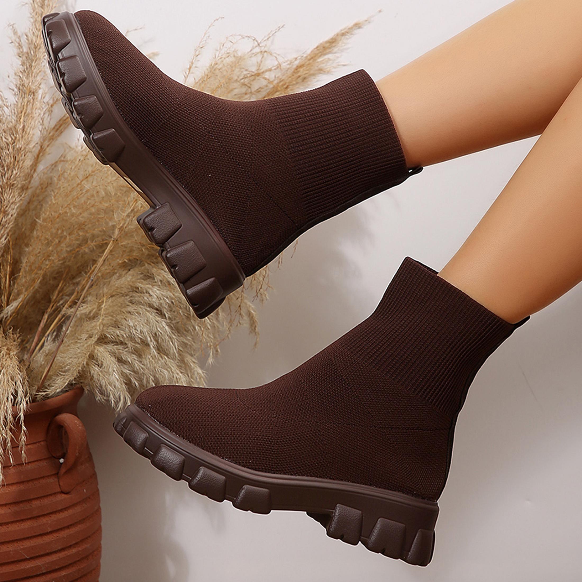 Botas de tornozelo femininas c - Embellish Knit avaliação e preço