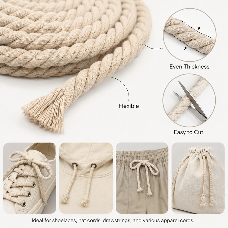 Corda de Algodão Torcida de 5M - Cord Trim Twisted avaliação e preço